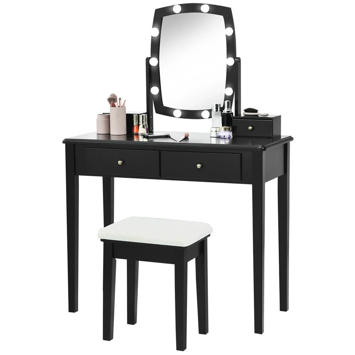 Vanity Table Set with Lighted Mirror for Bedroom and Dressing Room, photo 7 of 9