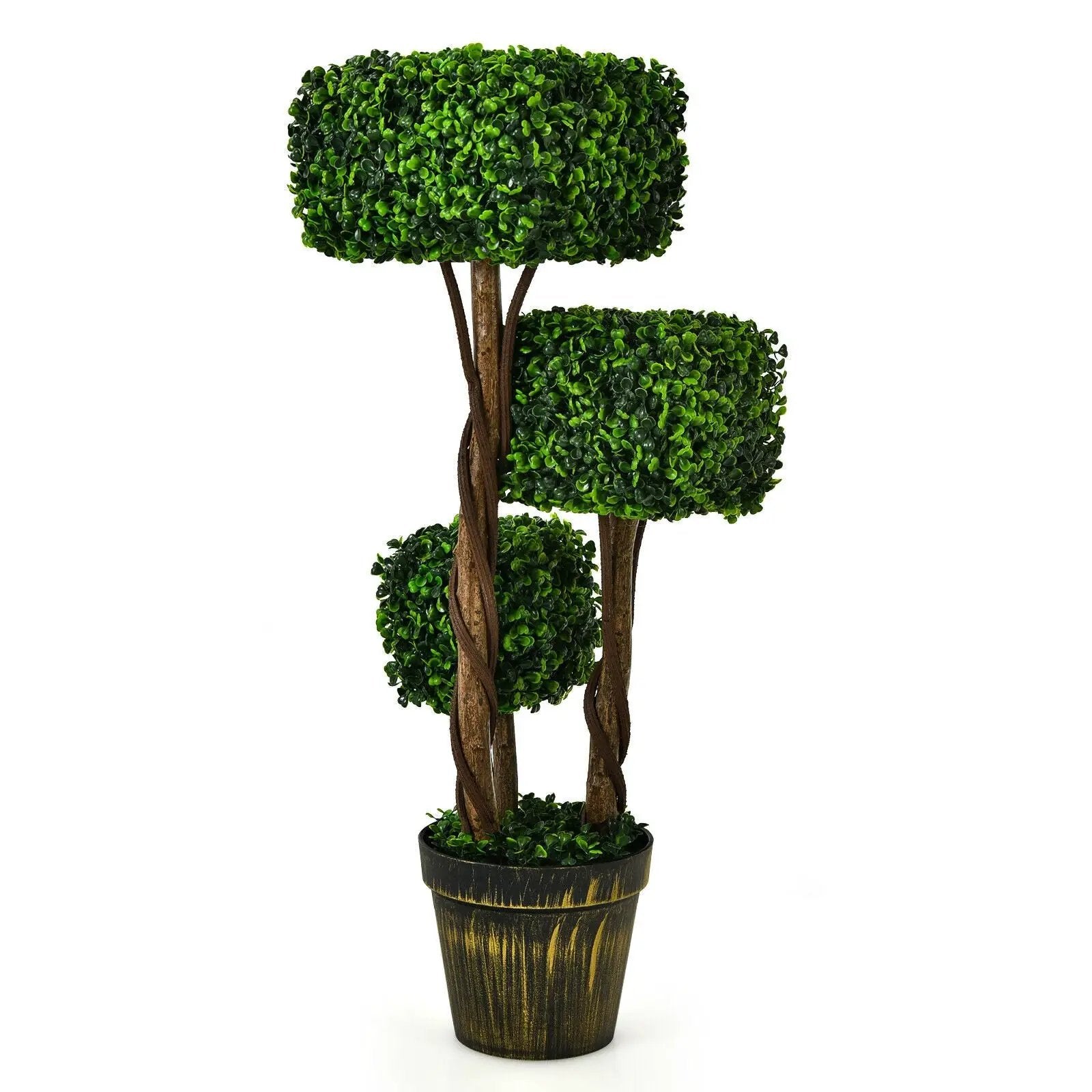 36 Inch Artificial Boxwood Topiary UV Protected Indoor Outdoor Tree by DirectDeals