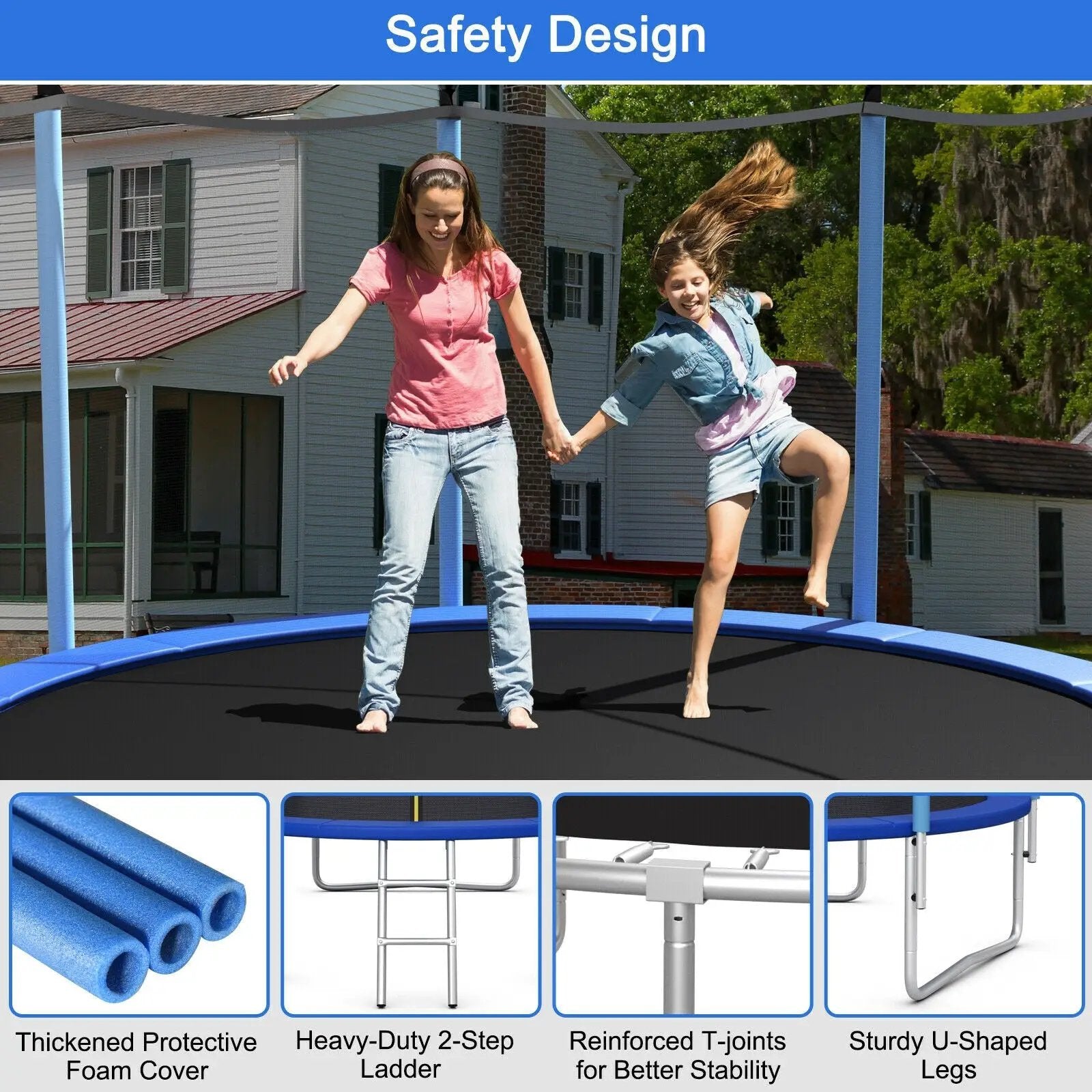 Outdoor Trampoline with Safety Closure Net-10 ft by DirectDeals
