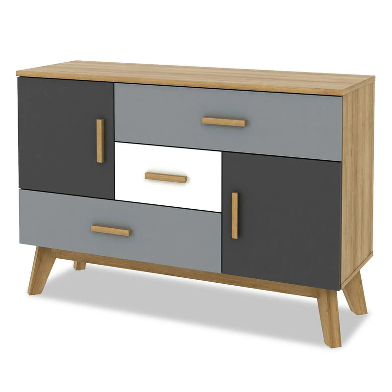 Free-standing Storage Floor Cabinet with 2 Doors and 3 Drawers by DirectDeals