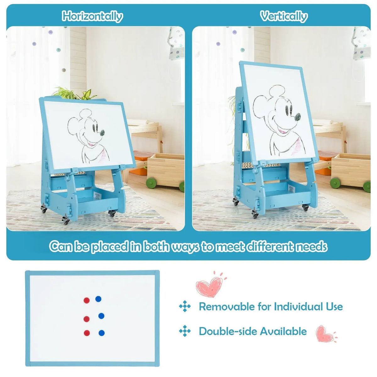 Multifunctional Kids' Standing Art Easel with Dry-Erase Board, photo 8 of 11