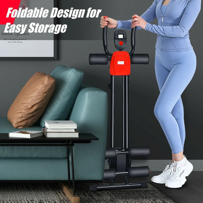 Foldable Adjustable Core Abdominal Trainer with 3 Adjustable Resistance and LCD Display by DirectDeals