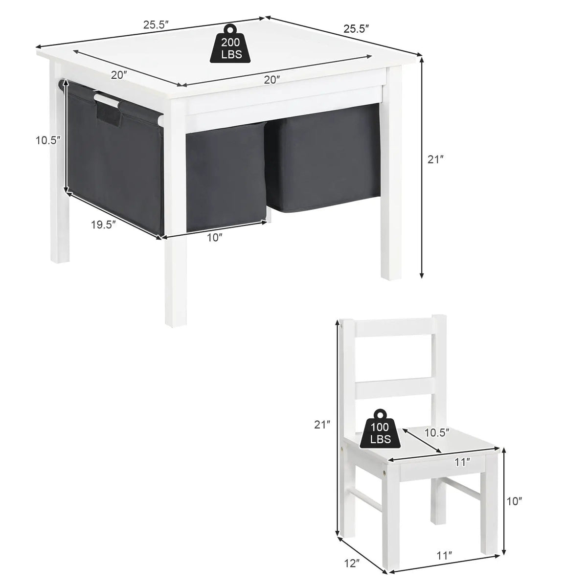 2-in-1 Kids Activity Table and 2 Chairs Set with Storage Building Block Table, photo 10 of 16