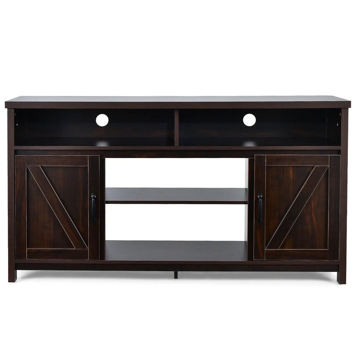 59 Inch TV Stand Media Center Console Cabinet with Barn Door for TV's 65 Inch, photo 4 of 10