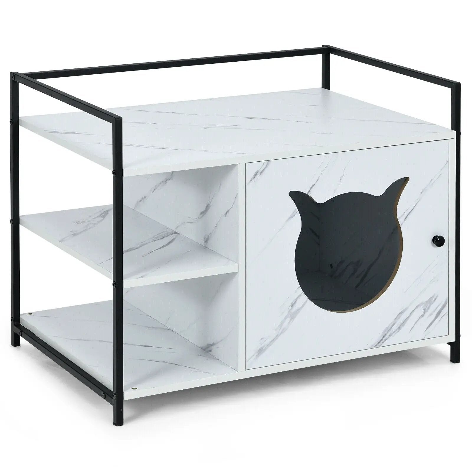 Enclosure Hidden Litter Furniture Cabinet with 2-Tier Storage Shelf by DirectDeals