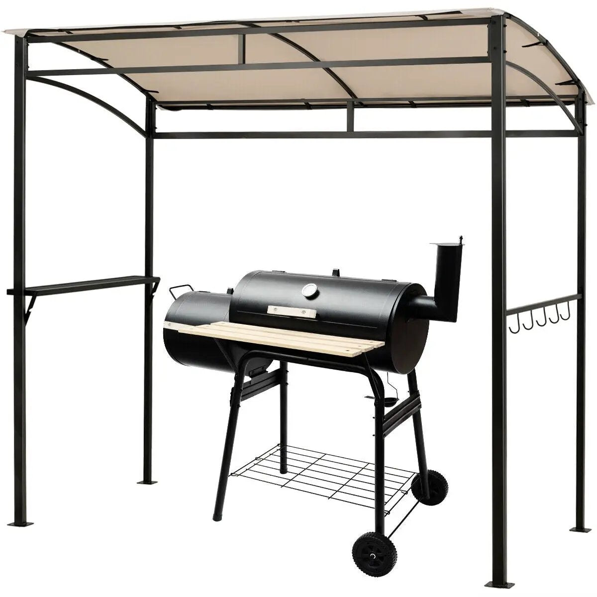 7 x 4.5 Feet Grill Gazebo Outdoor Patio Garden BBQ Canopy Shelter-Brown, photo 6 of 10