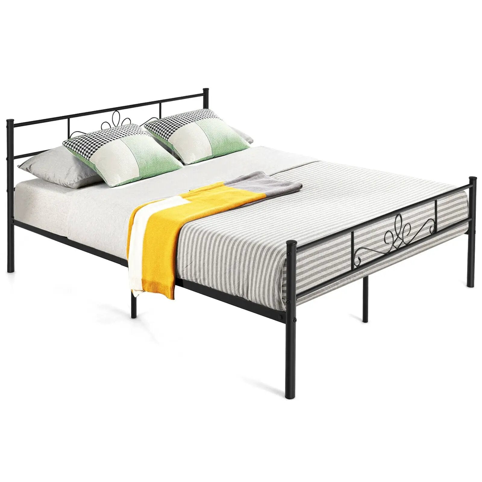 Twin/Full/Queen Size Metal Bed Frame with Headboard and Footboard by DirectDeals