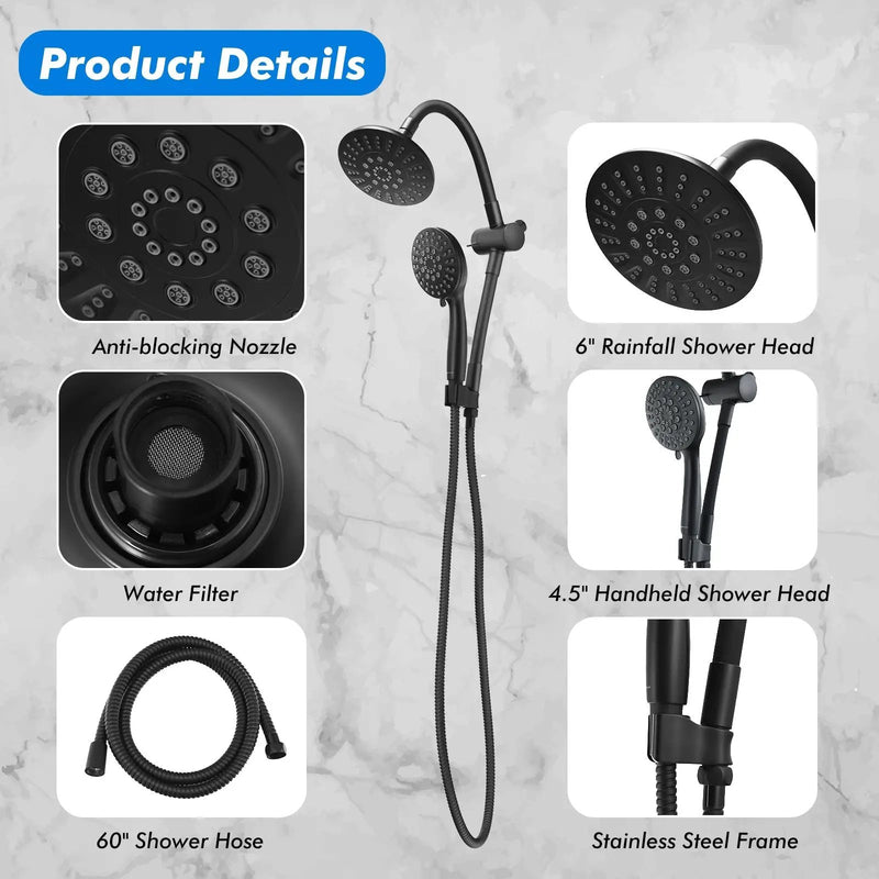 High Pressure Combo Handheld Shower Head by DirectDeals