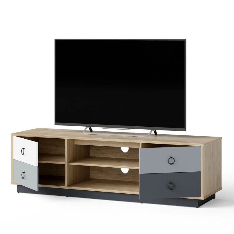 Modern 55 Inch TV Stand with 2 Storage Cabinets for TVs up to 60 Inch by DirectDeals