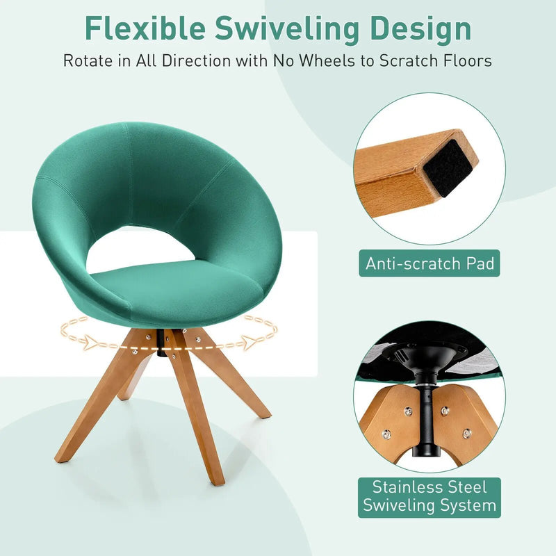 Swivel Accent Chair with Oversized Upholstered Seat for Home Office by DirectDeals