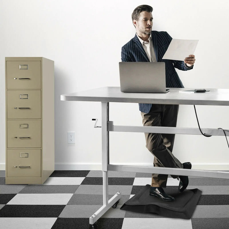 Portable Anti-Fatigue Standing Mat with Massage Point and Diverse Terrain for Office and Home-Black by DirectDeals