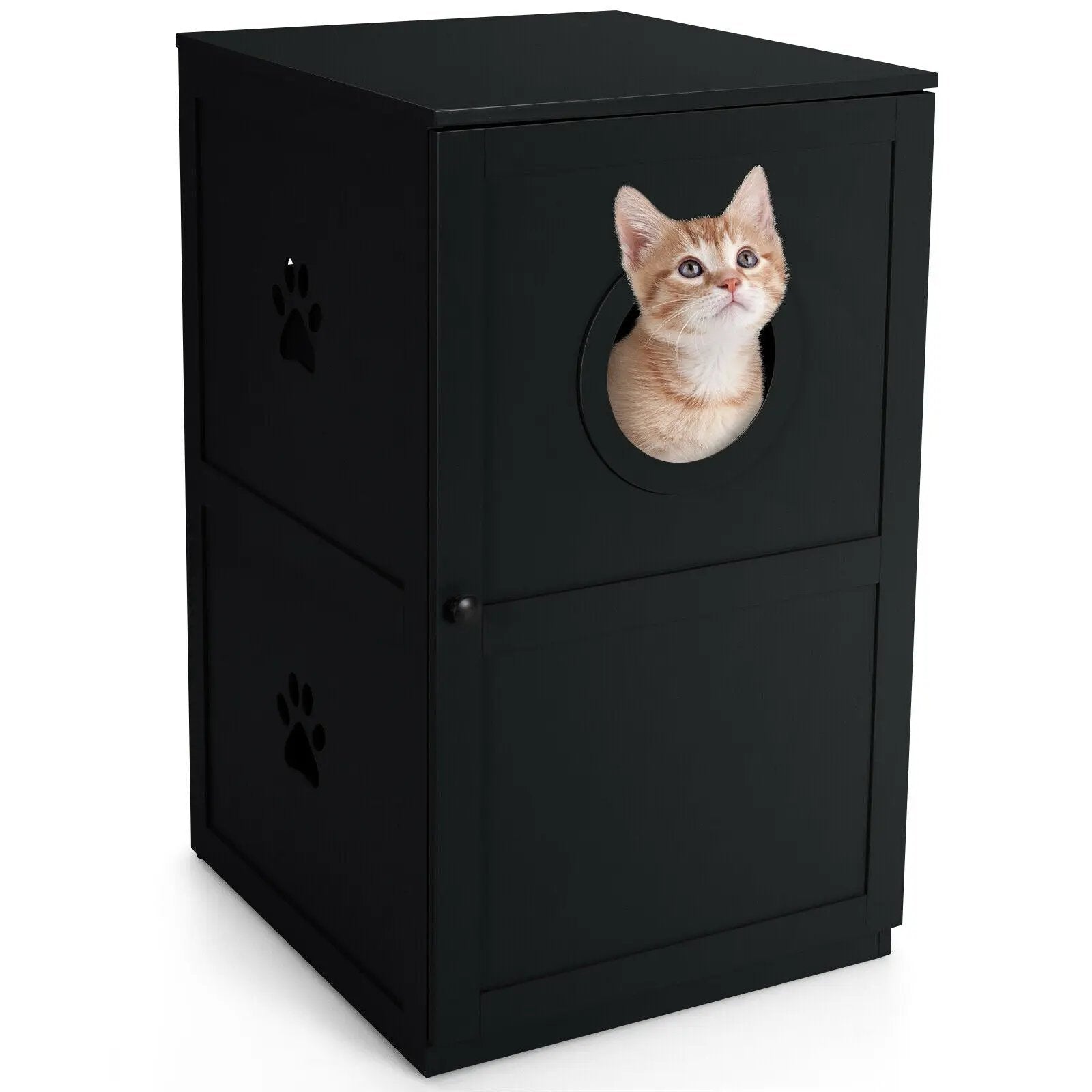 2-tier Litter Hidden Cat House With Anti-toppling Device by DirectDeals