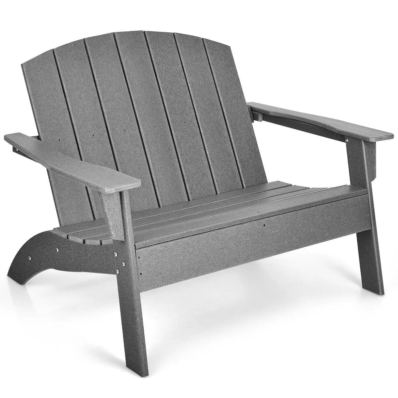 HDPE Patio Adirondack Chair for Porch Garden Backyard-Gray by DirectDeals