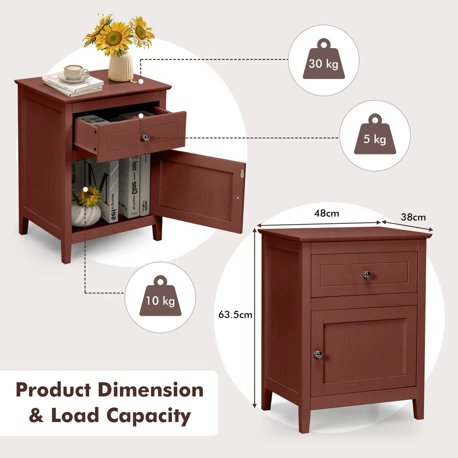 2-Tier Accent Table with Spacious Tabletop by DirectDeals