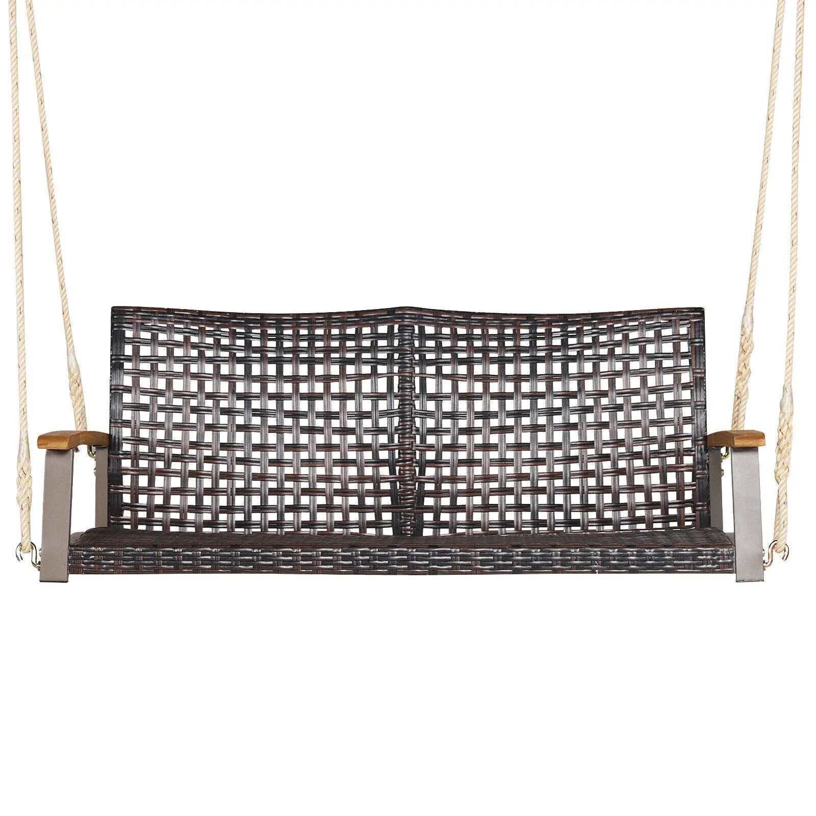 2-Person Rattan Hanging Porch Swing Chair by DirectDeals