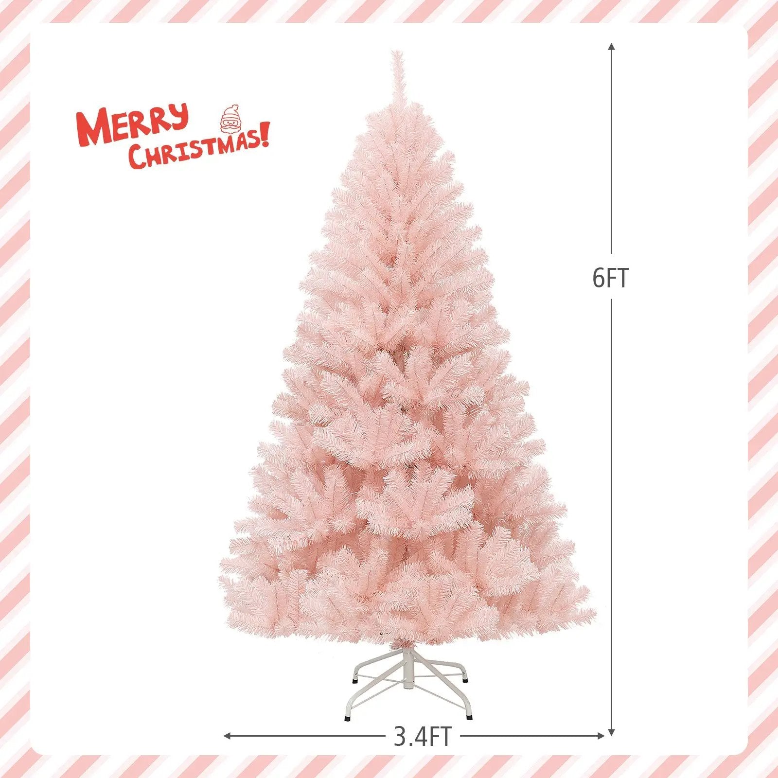 6/7 Feet Artificial Christmas Tree Hinged Full Fir Tree by DirectDeals