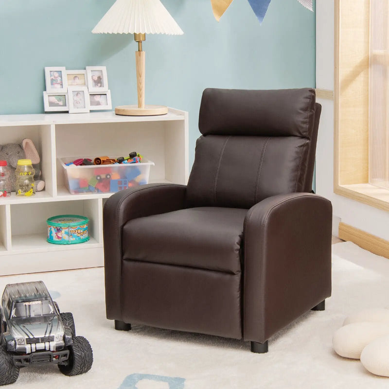 Ergonomic PU Leather Kids Recliner Lounge Sofa for 3-12 Age Group by DirectDeals