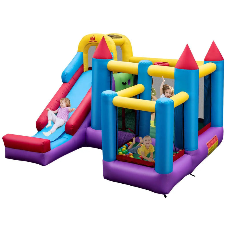 5-in-1 Inflatable Bounce House with 735W Blower and 50 Ocean Balls by DirectDeals