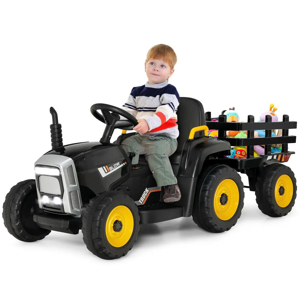 12V Ride on Tractor with 3-Gear-Shift Ground Loader for Kids 3+ Years Old, photo 5 of 12
