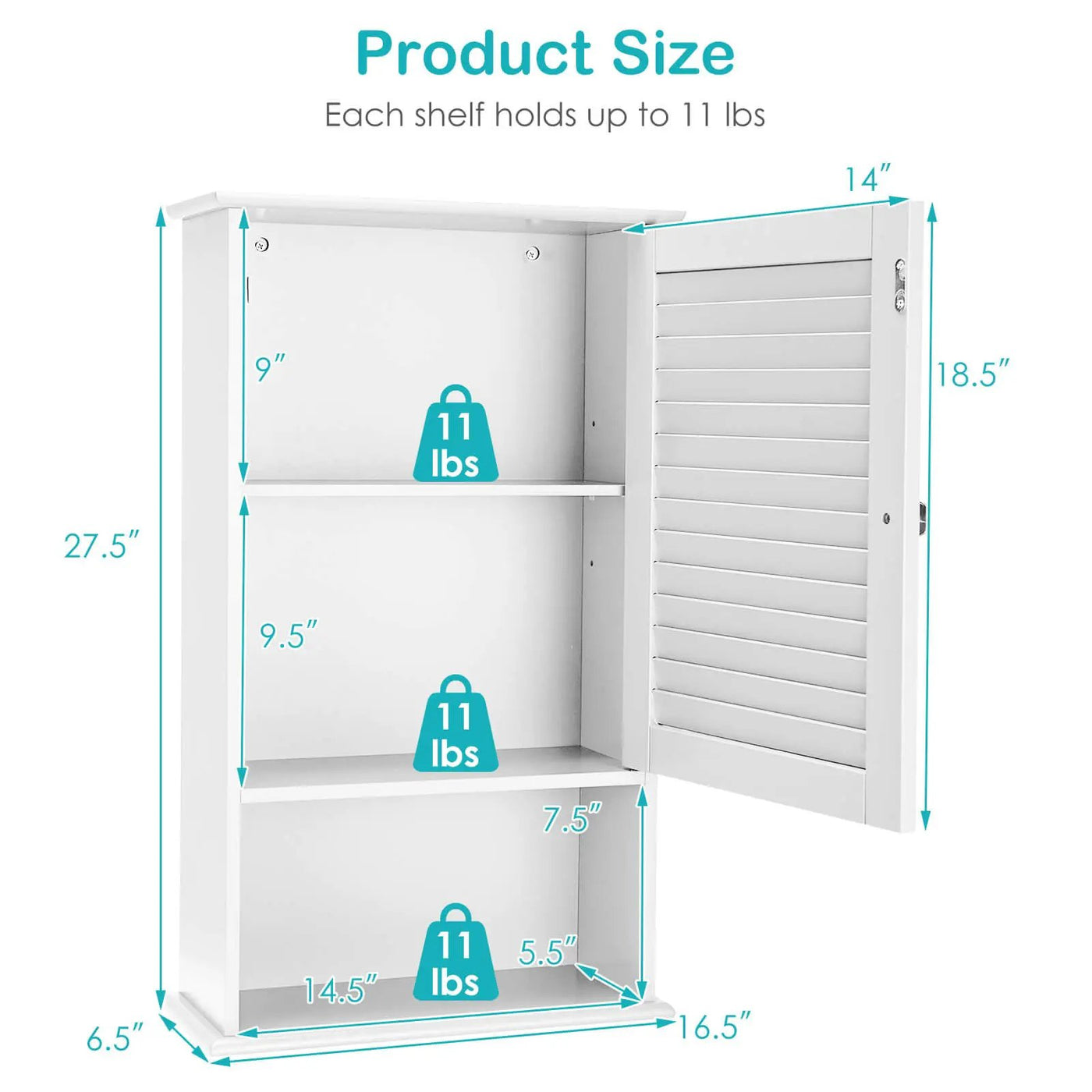27.5 Inch H Wall Hanging Bathroom Storage Cabinet by DirectDeals