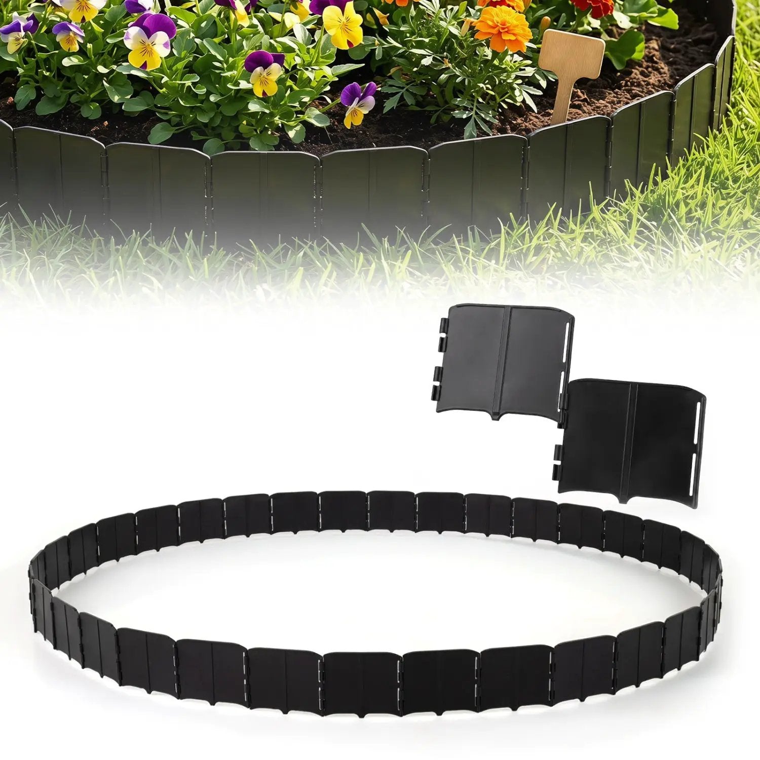 Garden Edging Borders 70-Piece Interlocking No-Dig Set by DirectDeals