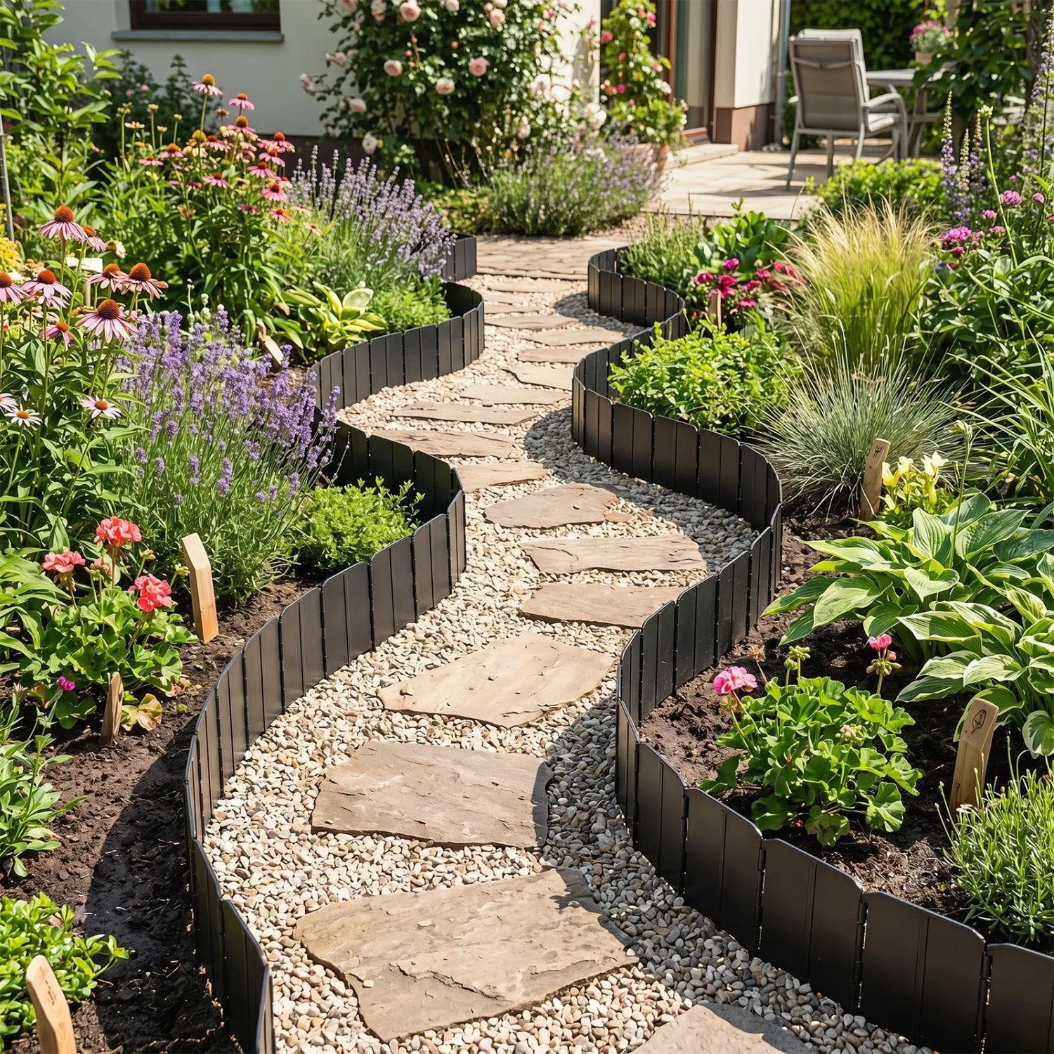 Garden Edging Borders 70-Piece Interlocking No-Dig Set by DirectDeals