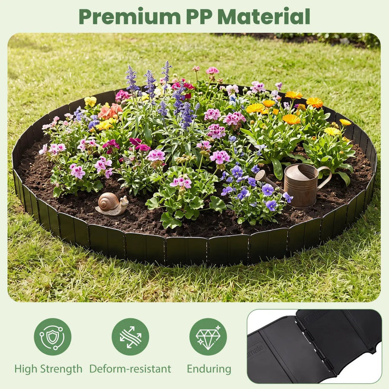 Garden Edging Borders 70-Piece Interlocking No-Dig Set by DirectDeals