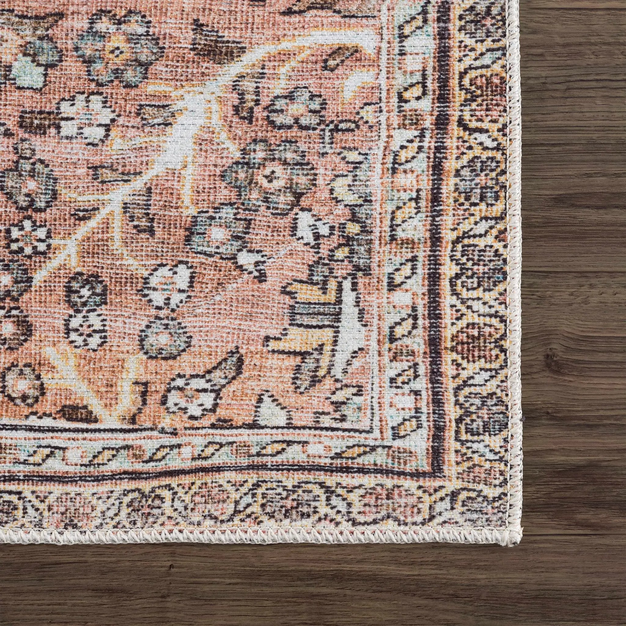 Flat Pile Urpi Red Washable Rug - Clearance by Boutique Rugs