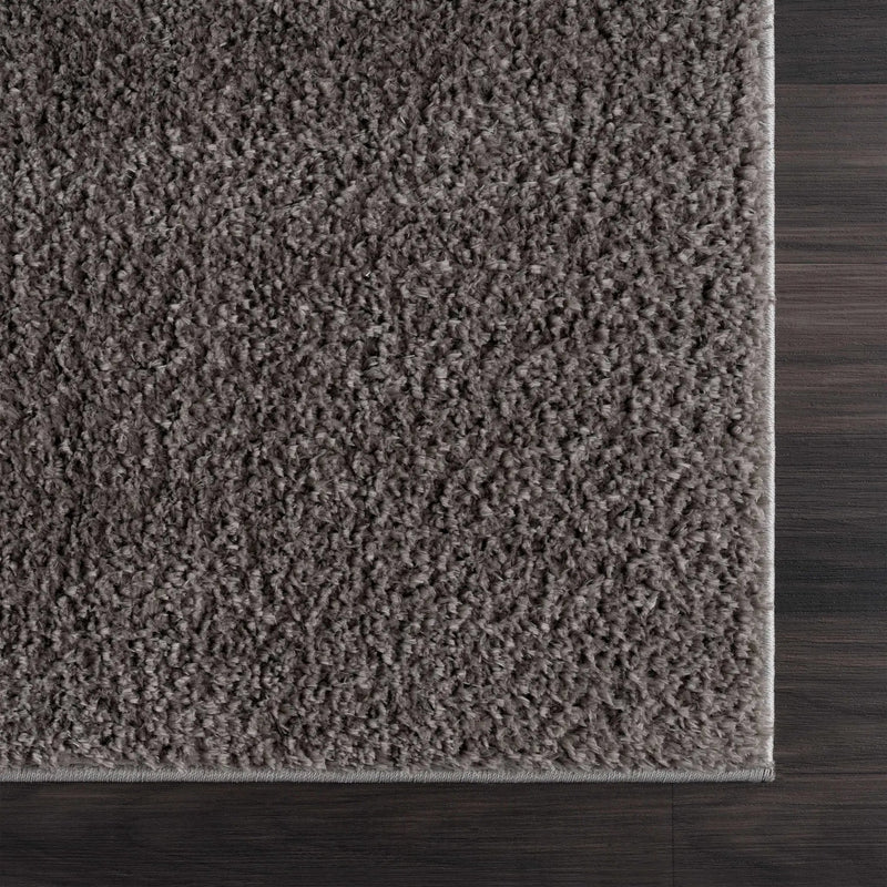 Judy Solid Dark Gray Washable Shag Rug - Clearance by Boutique Rugs