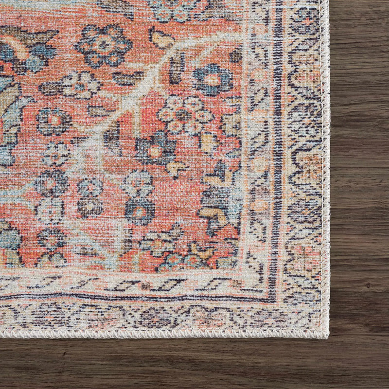 Urpi Rose & Blue Washable Area Rug by Hauteloom