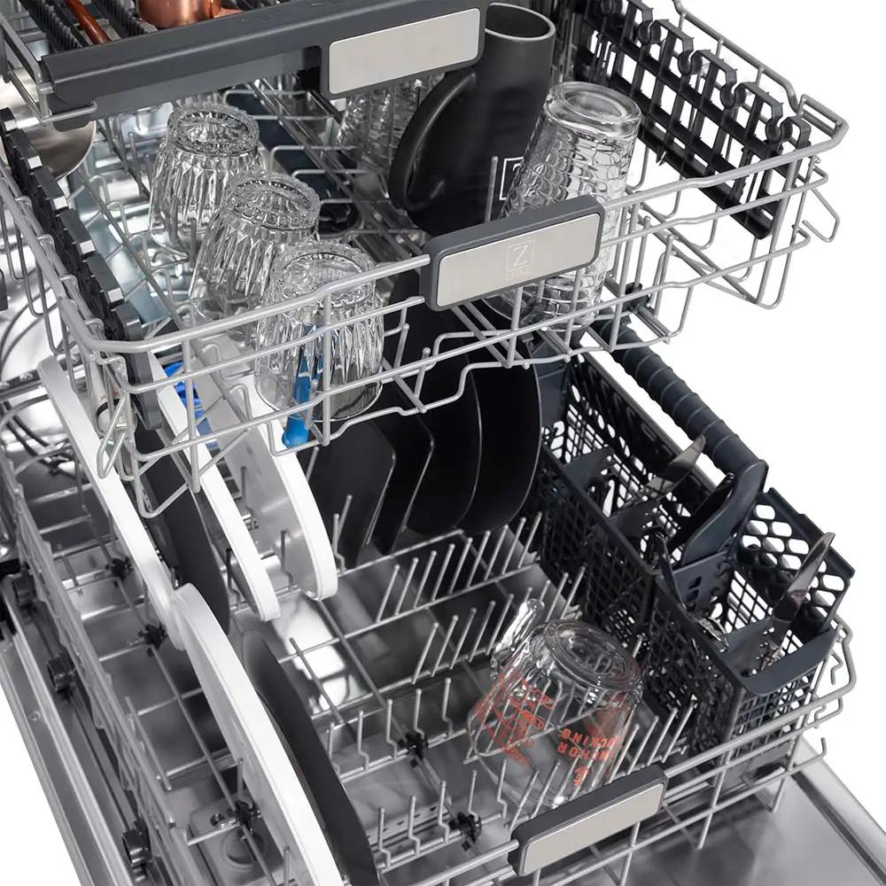 ZLINE Autograph 24" Dishwasher, White Door, Bronze DWMTZ-WM-24-CB by Farmhouse Kitchen and Bath