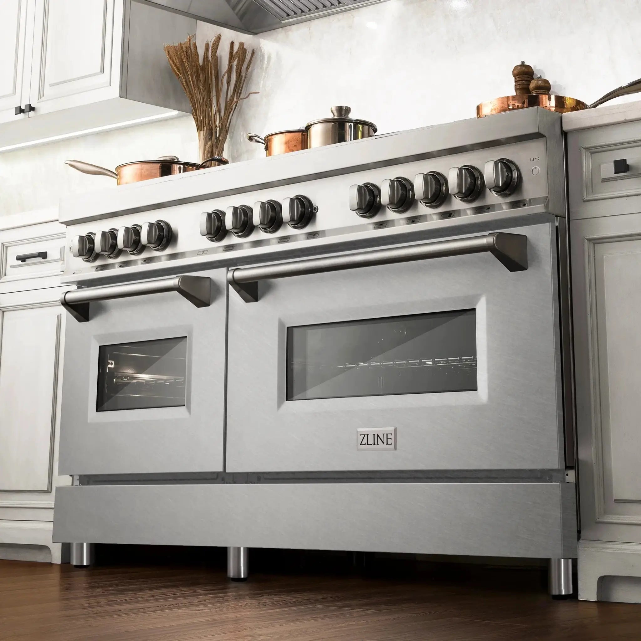 ZLINE 60" Professional Dual Fuel Range with Snow Finish Door, RA-SN-60 by Farmhouse Kitchen and Bath