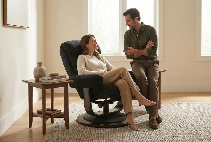 Oslo Euro Recliner w/ Ottoman by Ornate Furniture