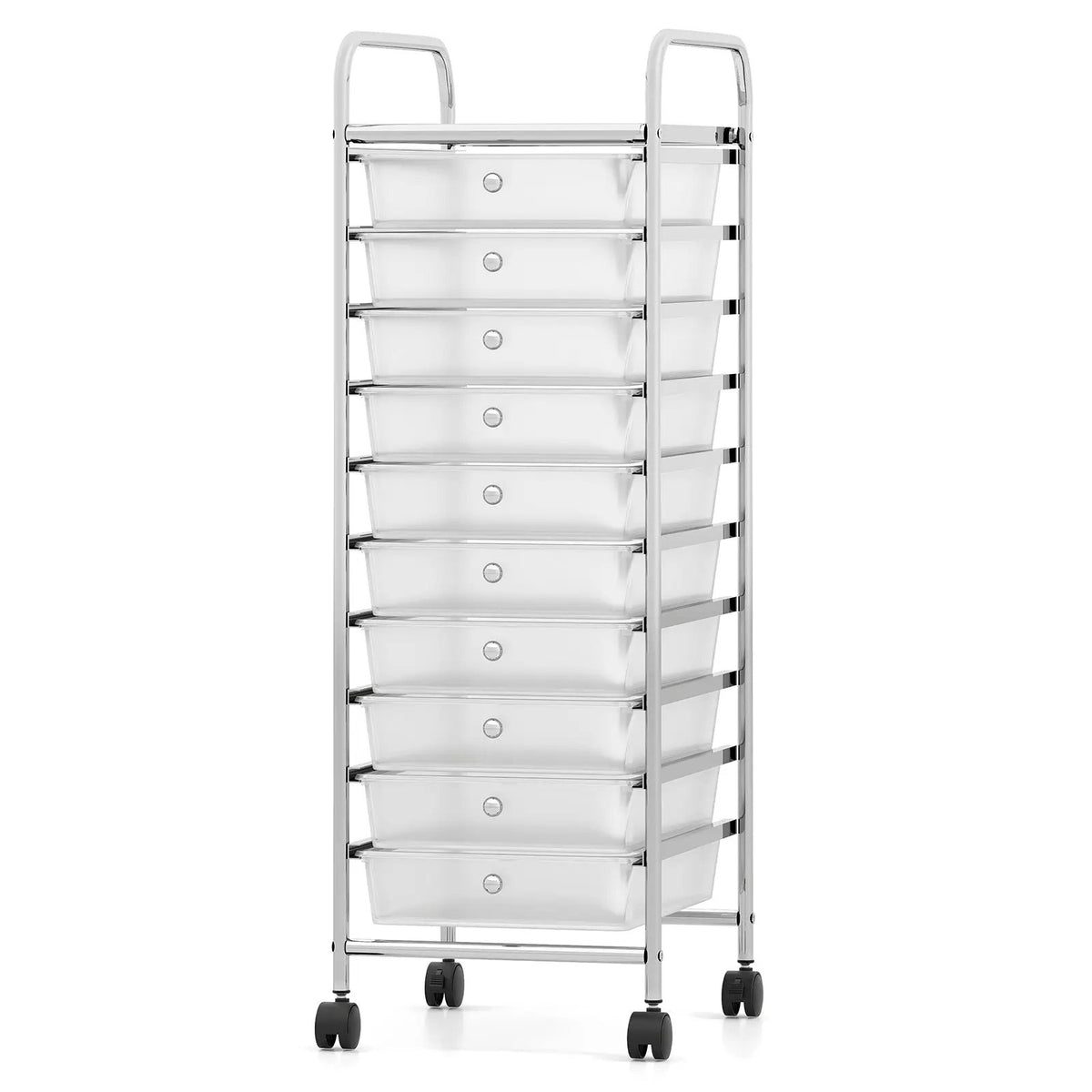 10-Drawer Rolling Storage Cart with Metal Frame and Lockable Universal Wheels, photo 5 of 16