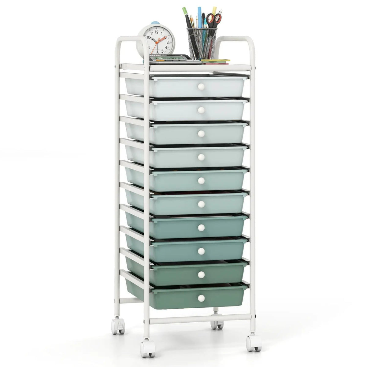 10 Drawer Rolling Storage Cart Organizer with 4 Universal Casters, photo 16 of 20