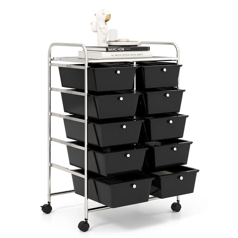 10-Drawer Rolling Storage Cart by DirectDeals