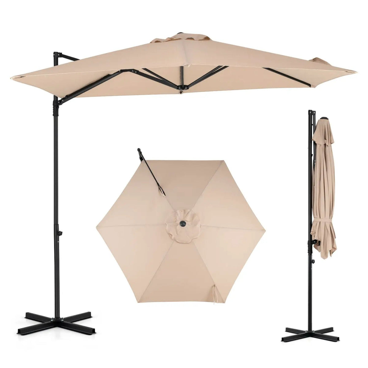 10 FT Cantilever Patio Umbrella with 360° Rotation, photo 8 of 13