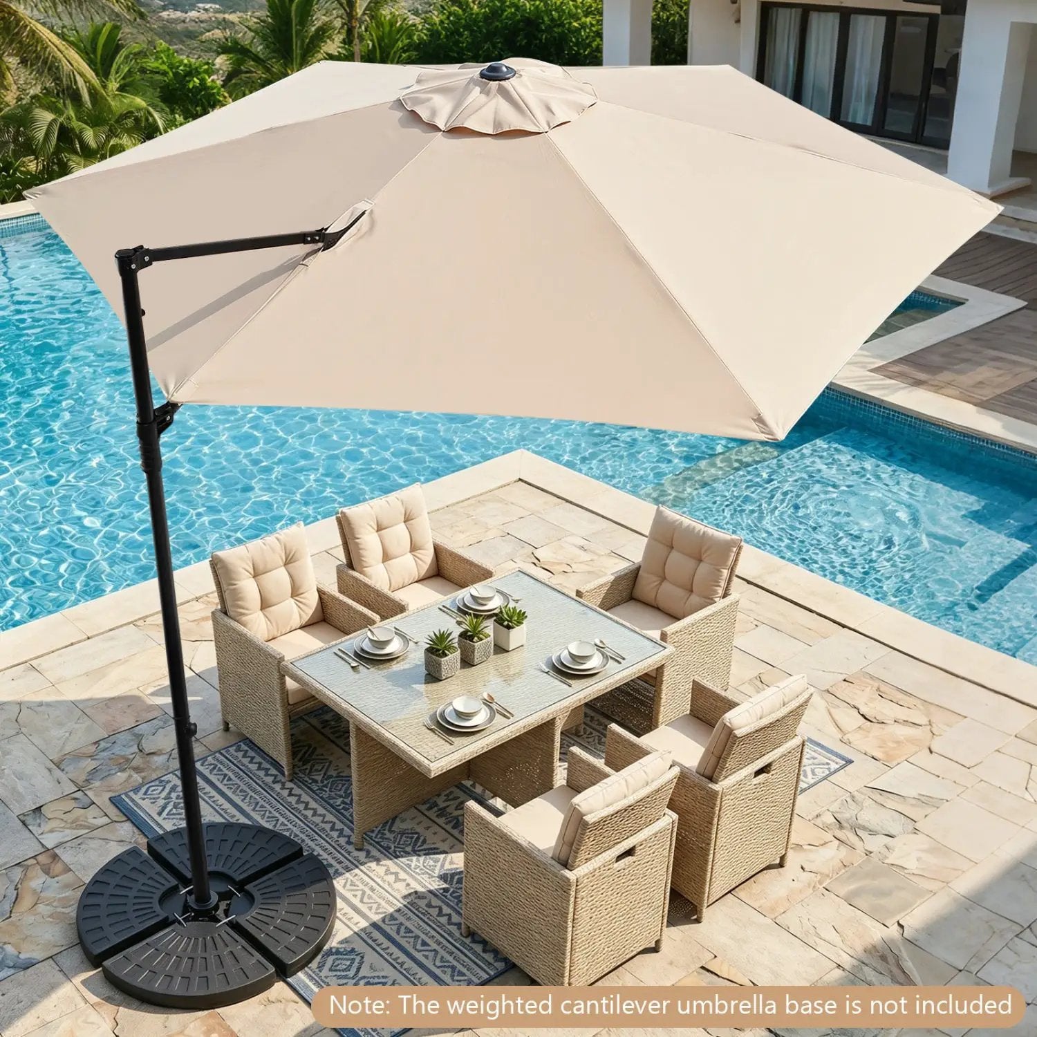 10 FT Cantilever Patio Umbrella with 360° Rotation by DirectDeals
