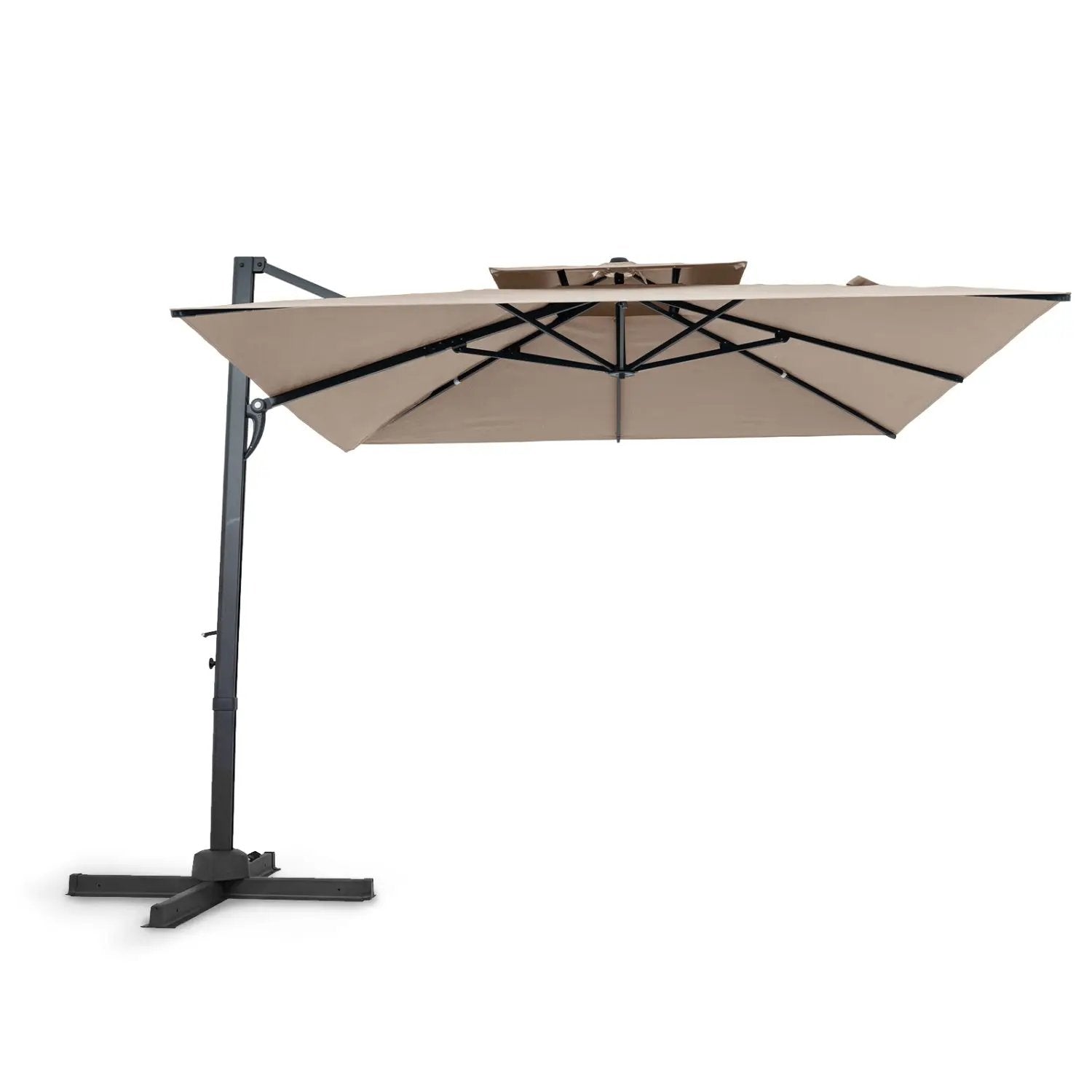 10 FT Patio Cantilever Umbrella with 360° Rotation and 8 Sturdy Ribs for Backyard by DirectDeals