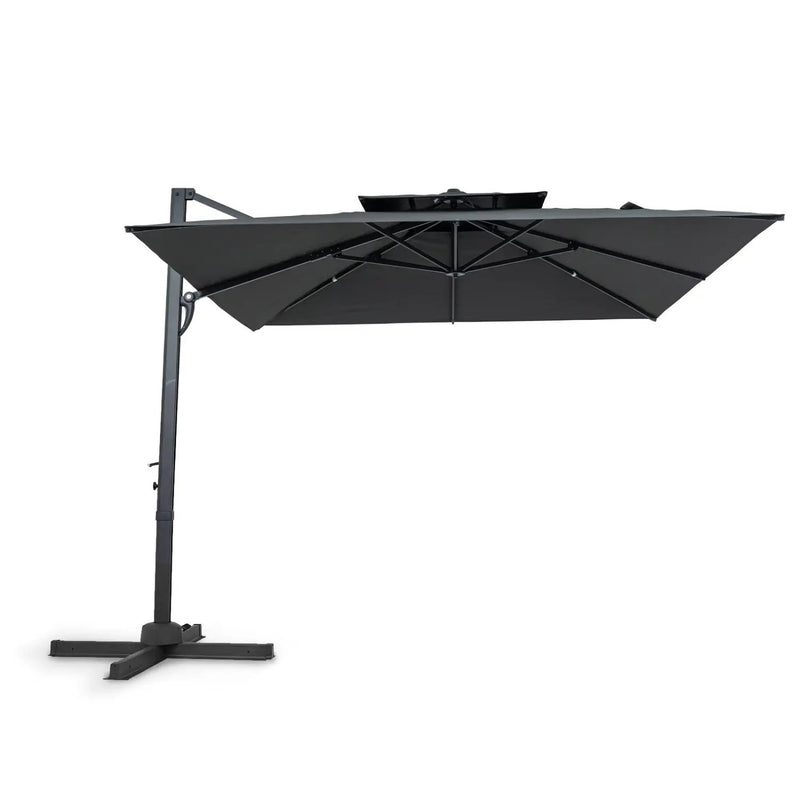 10 FT Patio Cantilever Umbrella with 360° Rotation and 8 Sturdy Ribs for Backyard by DirectDeals