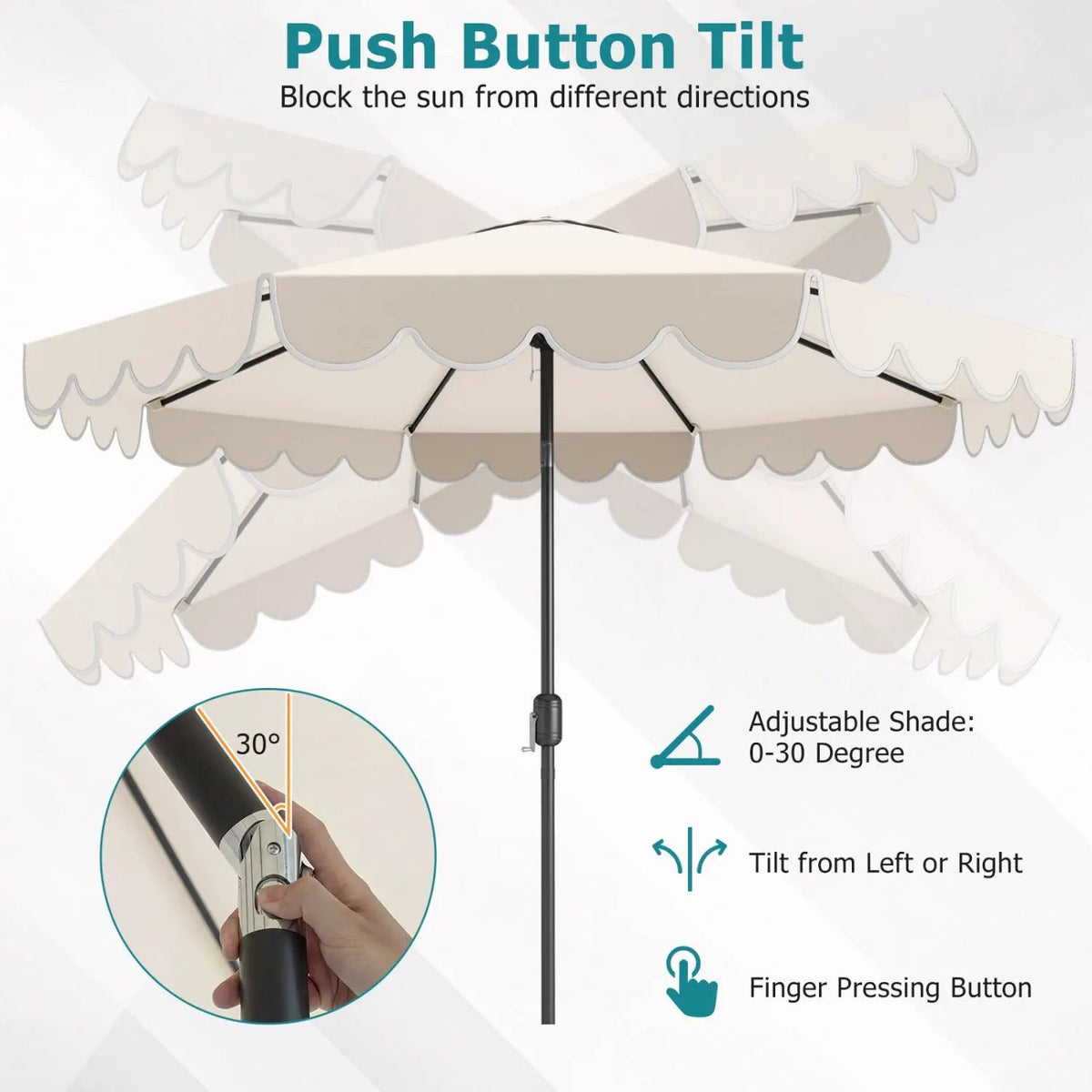 10 FT Patio Umbrella with Push Button Tilt and Crank, photo 36 of 40