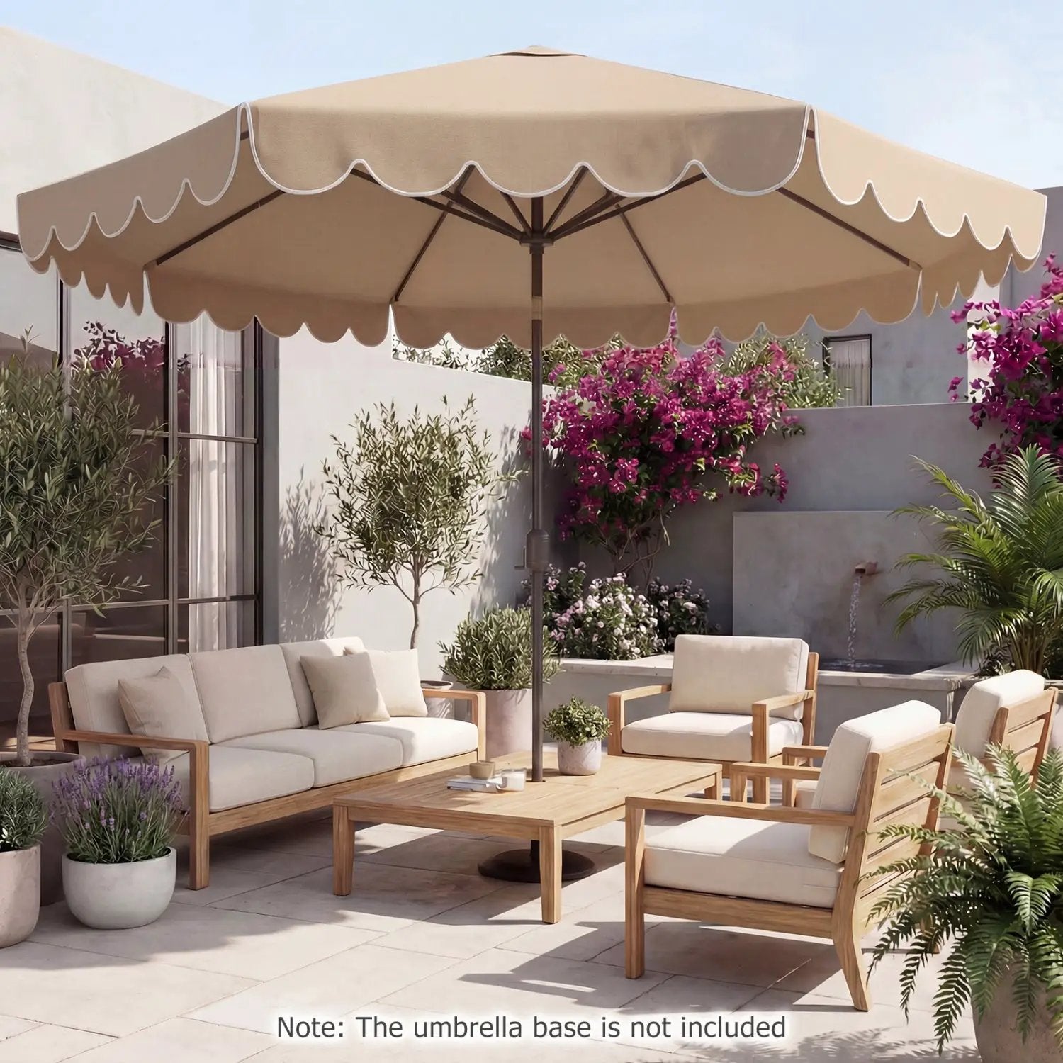 10 FT Patio Umbrella with Push Button Tilt and Crank by DirectDeals