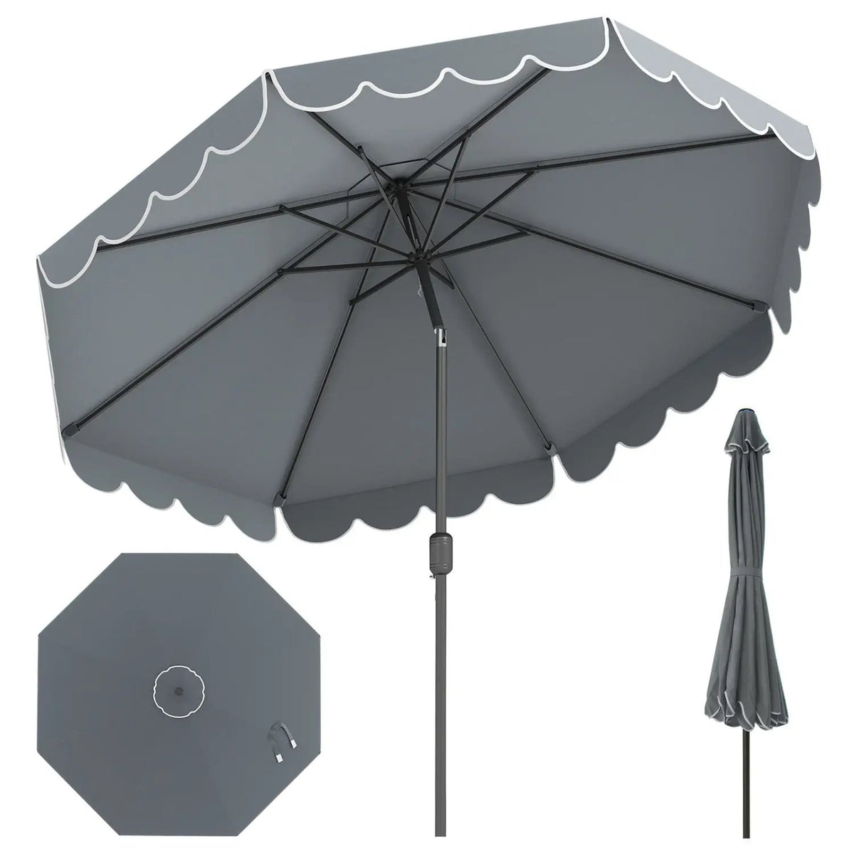 10 FT Patio Umbrella with Push Button Tilt and Crank, photo 20 of 40