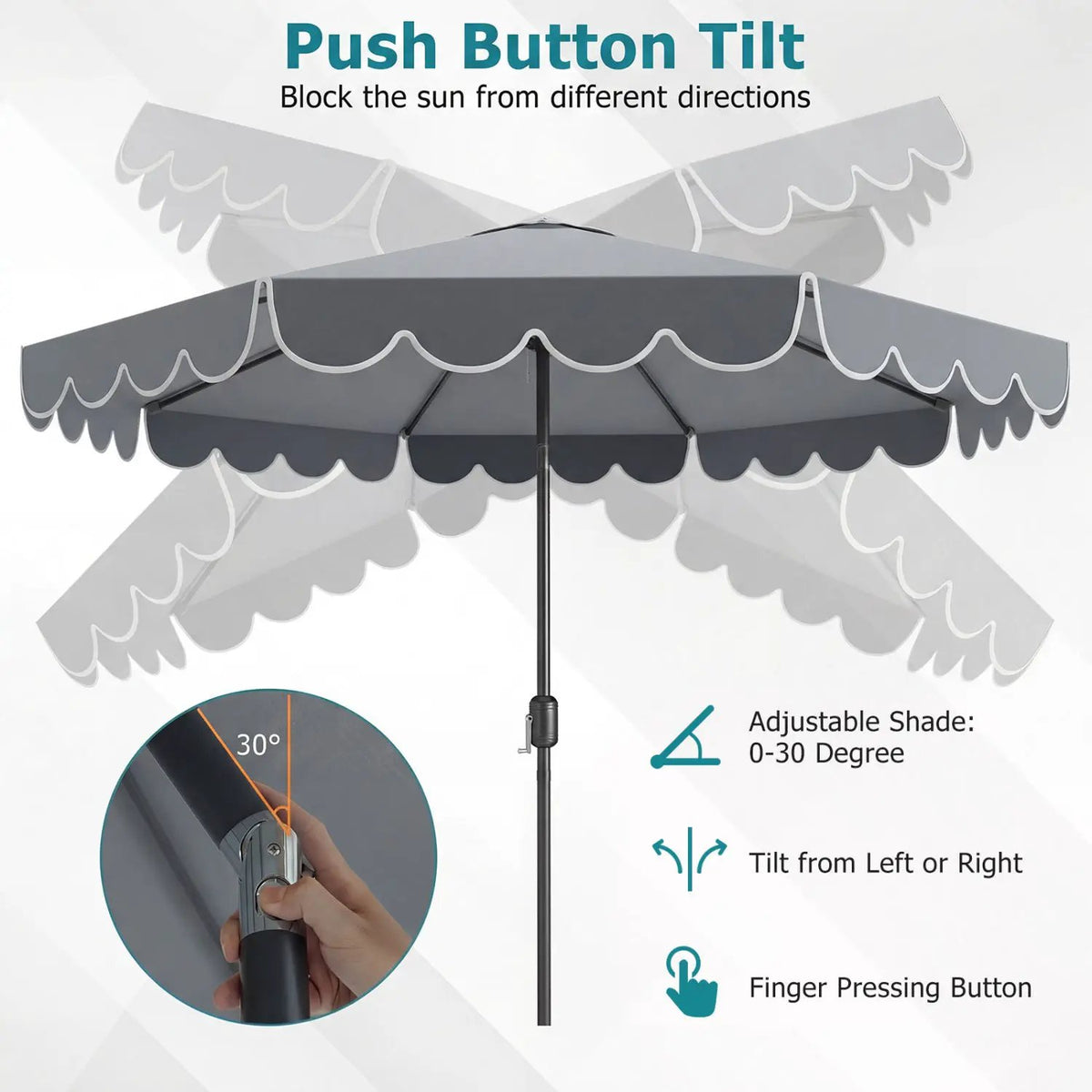 10 FT Patio Umbrella with Push Button Tilt and Crank, photo 40 of 40
