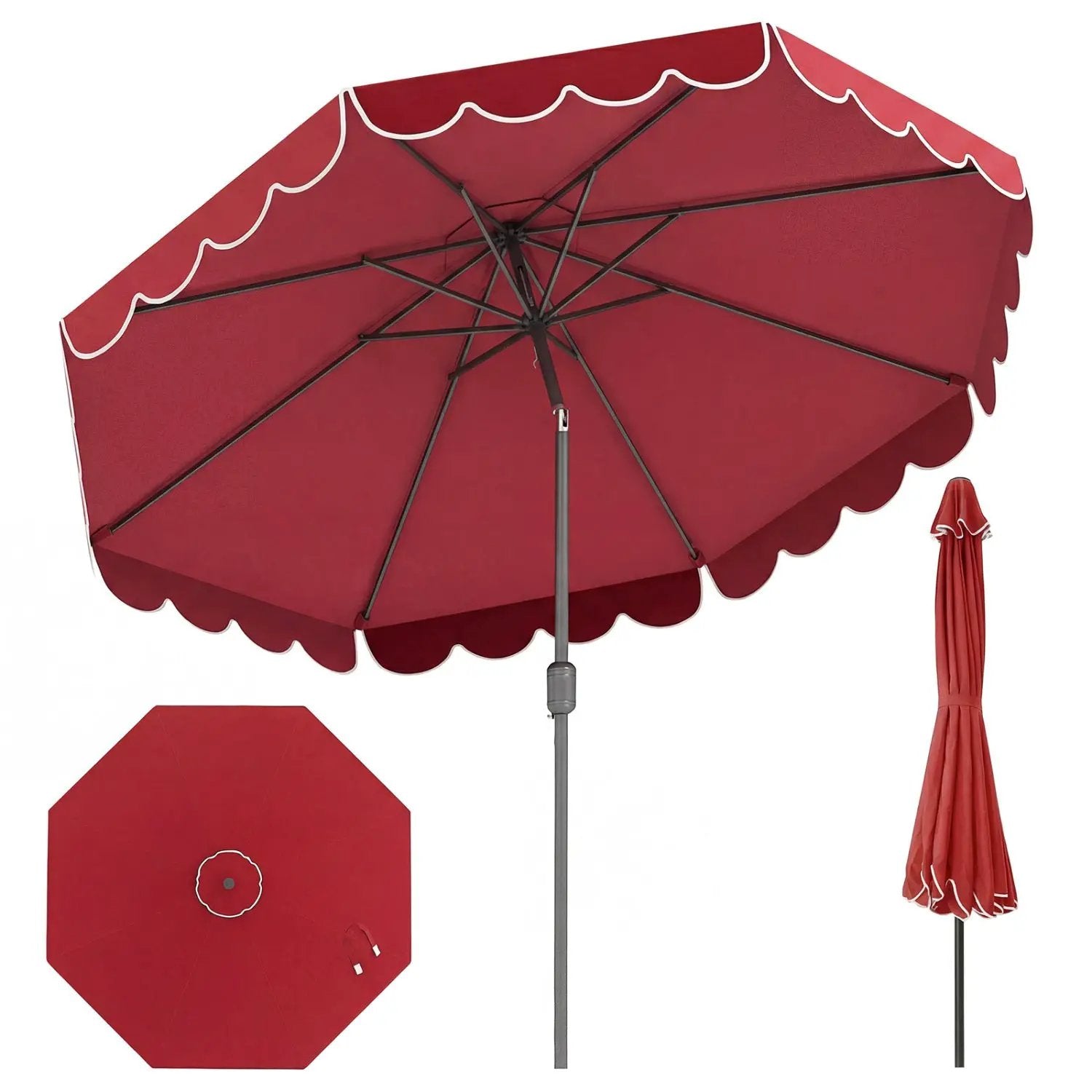 10 FT Patio Umbrella with Push Button Tilt and Crank by DirectDeals