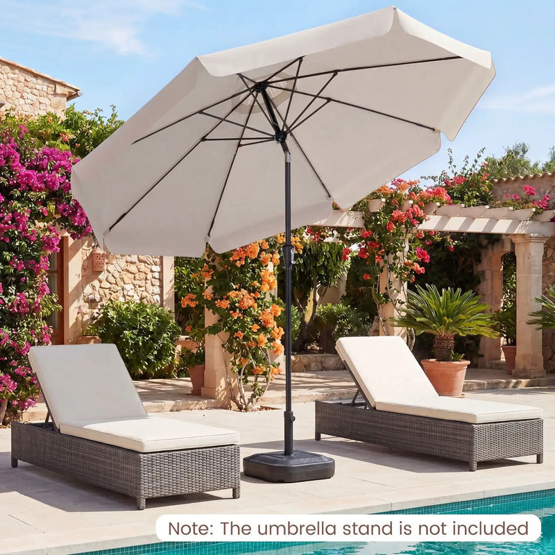 10 FT Scalloped Patio Umbrella with Push Button Tilt by DirectDeals