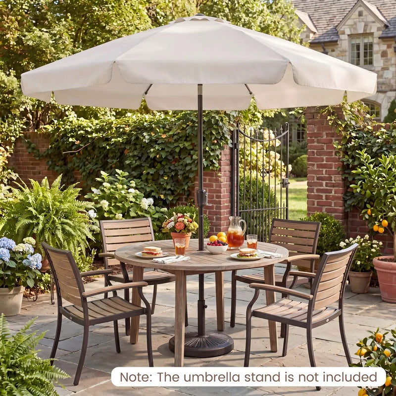 10 FT Scalloped Patio Umbrella with Push Button Tilt by DirectDeals