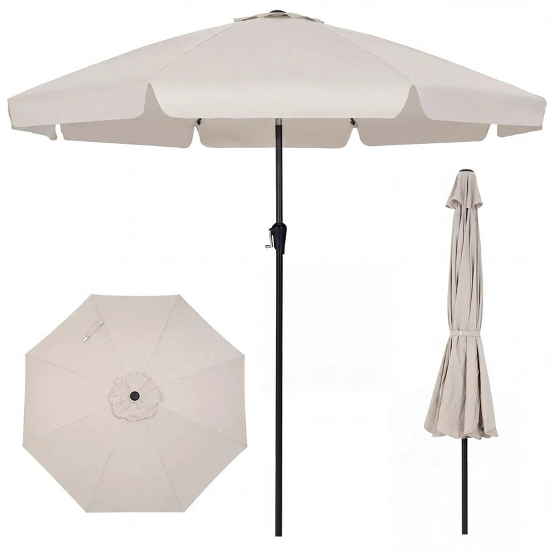 10 FT Scalloped Patio Umbrella with Push Button Tilt by DirectDeals