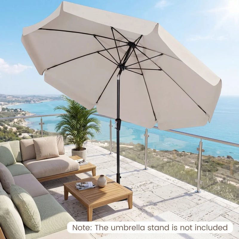10 FT Scalloped Patio Umbrella with Push Button Tilt by DirectDeals