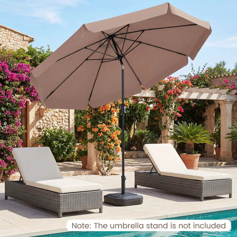 10 FT Scalloped Patio Umbrella with Push Button Tilt by DirectDeals